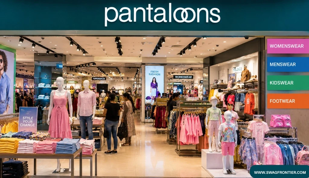 Pantaloons fashion retail store showing men’s, women’s and kidswear sections with bright lighting